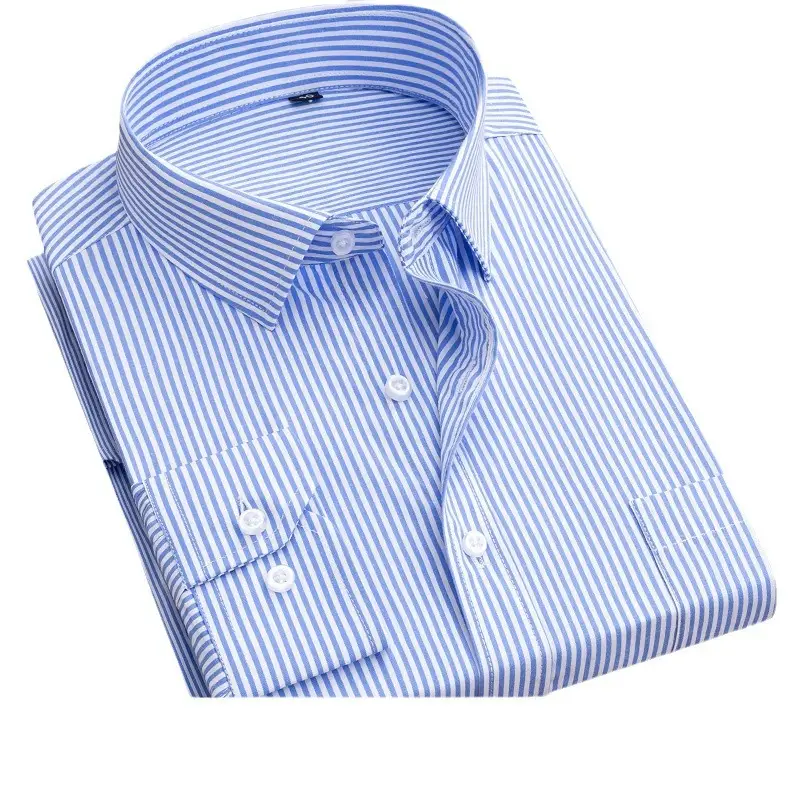 Men Striped Slim Fit Shirt Spring Autumn - Image 14