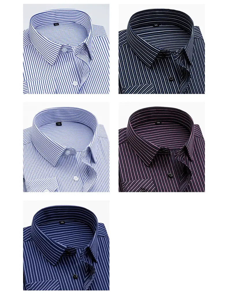Men Striped Slim Fit Shirt Spring Autumn — feature 11
