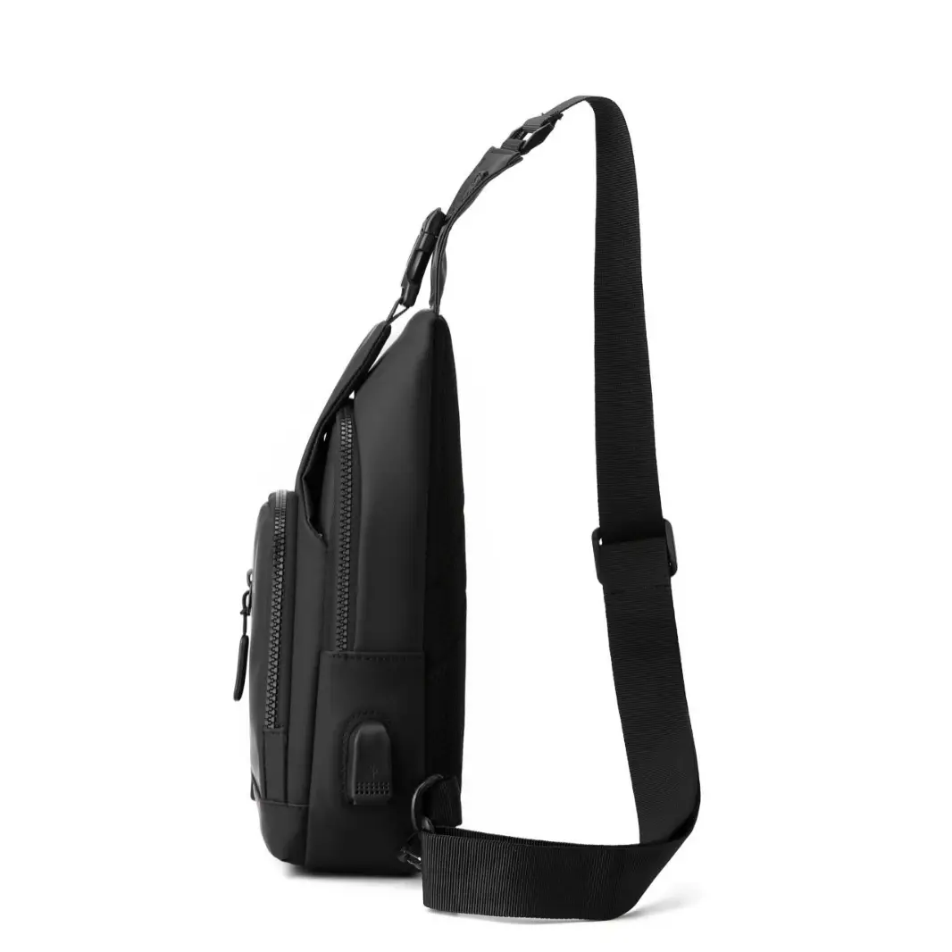 Men's Black Urban Chest Bag Shoulder Messenger Travel - Image 5
