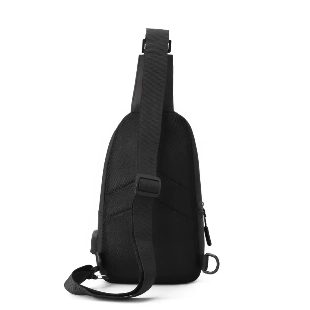 Men's Black Urban Chest Bag Shoulder Messenger Travel - Image 6