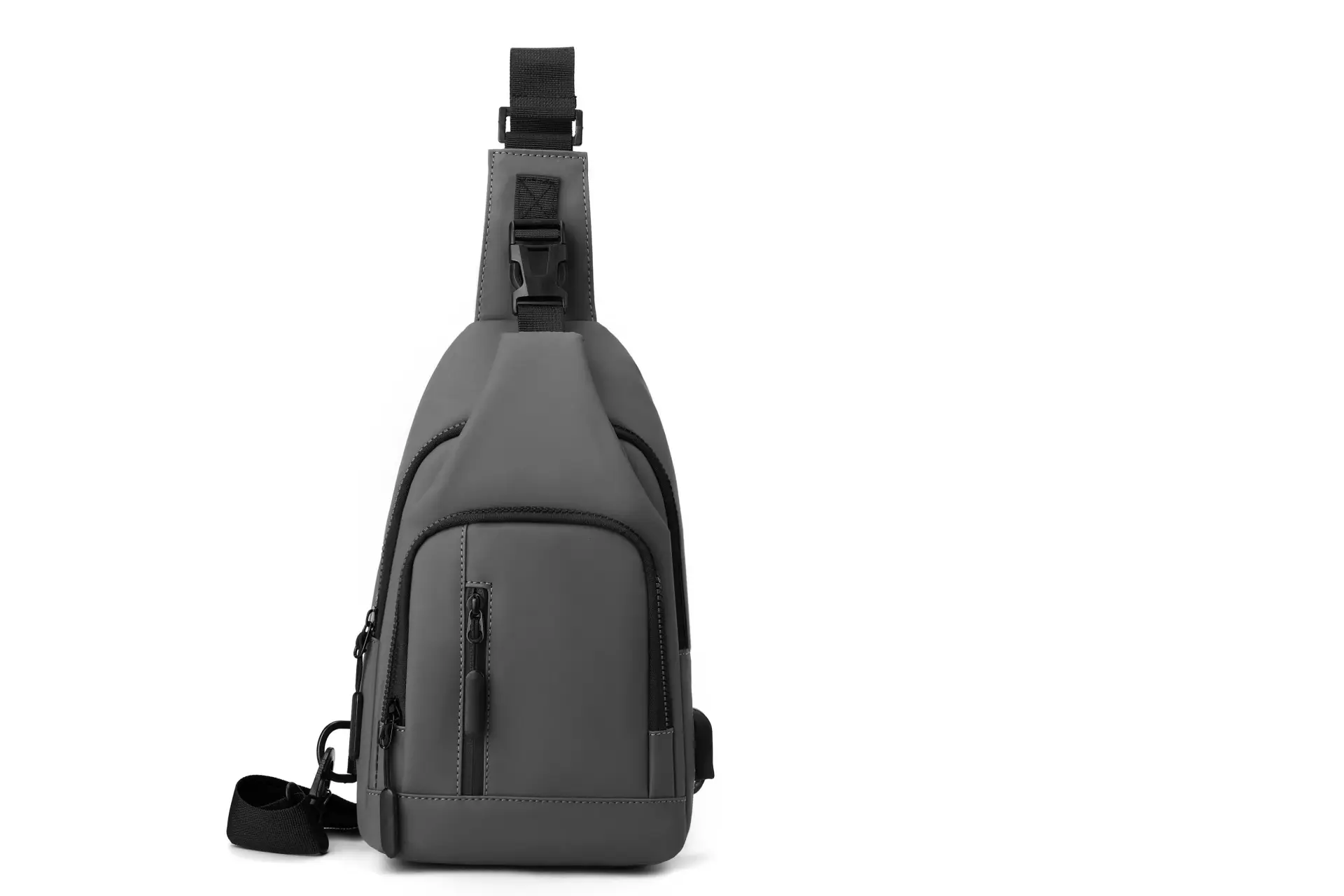 Men's Black Urban Chest Bag Shoulder Messenger Travel - Image 2