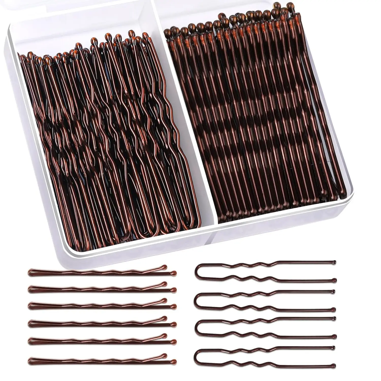 Hair Clip Set with Rubber Band & U-Shaped Clips