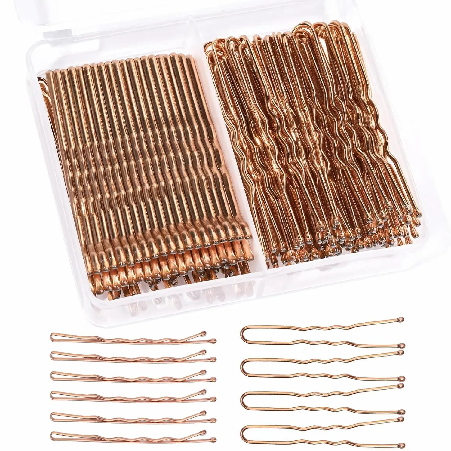 Hair Clip Set with Rubber Band & U-Shaped Clips