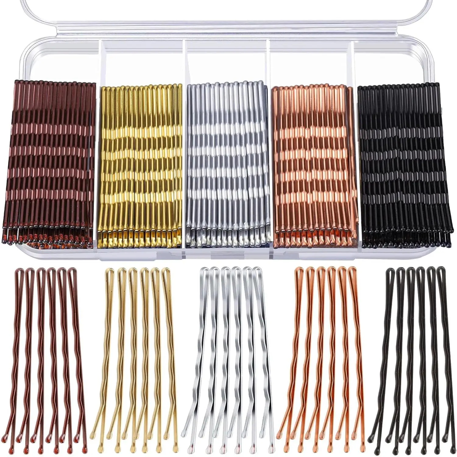 Hair Clip Set with Rubber Band & U-Shaped Clips