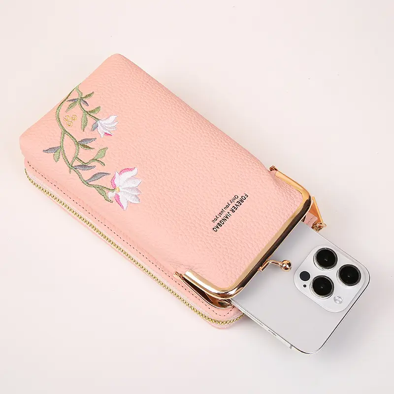 Korean Lychee Embroidered Crossbody Bag Yellow - Image 9