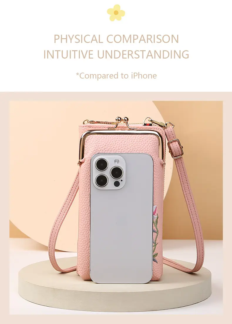Korean Lychee Embroidered Crossbody Bag Yellow — feature 10