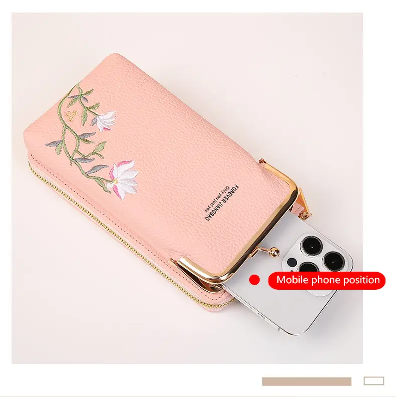 Korean Lychee Embroidered Crossbody Bag Yellow — feature 14