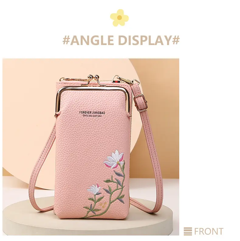 Korean Lychee Embroidered Crossbody Bag Yellow — feature 20