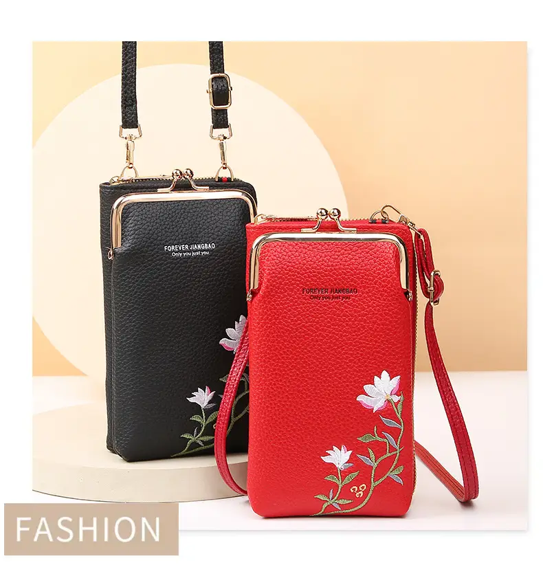 Korean Lychee Embroidered Crossbody Bag Yellow — feature 23