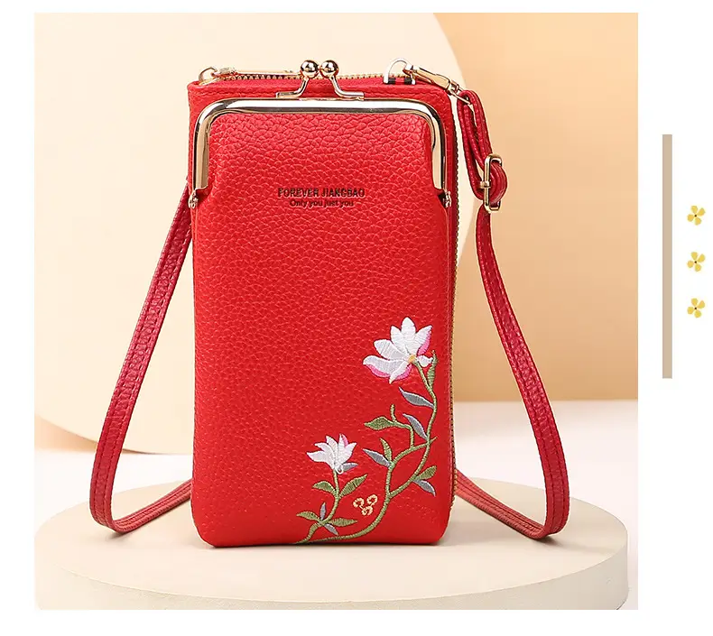 Korean Lychee Embroidered Crossbody Bag Yellow — feature 25