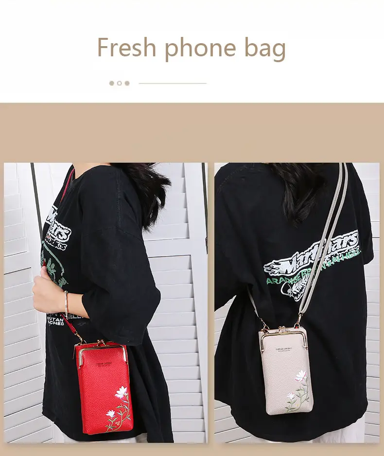Korean Lychee Embroidered Crossbody Bag Yellow — feature 5