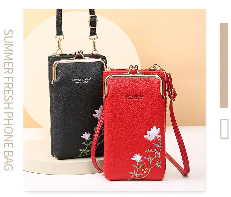 Korean Lychee Embroidered Crossbody Bag Yellow — feature 7