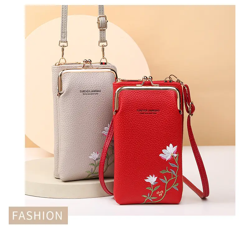 Korean Lychee Embroidered Crossbody Bag Yellow — feature 8