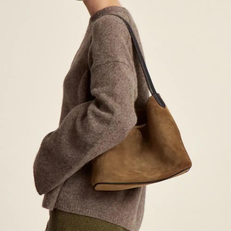 2024 New Bucket Bag Lazy Style Imitation Suede Tote Bag Retro Trendy Shoulder Bag Underarm Bag Large Capacity — feature 13