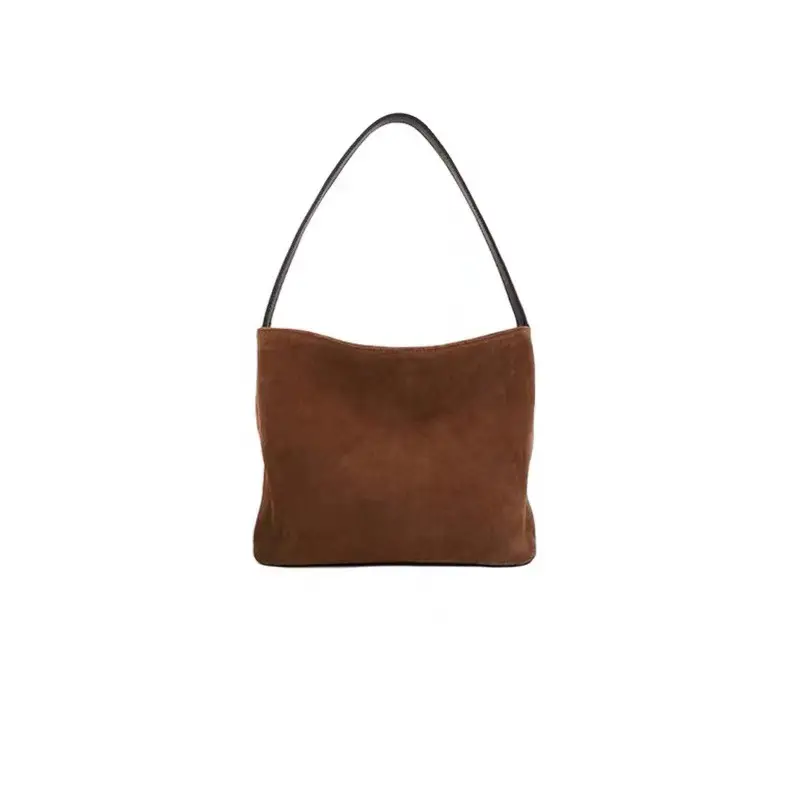 2024 New Bucket Bag Lazy Style Imitation Suede Tote Bag Retro Trendy Shoulder Bag Underarm Bag Large Capacity — feature 16