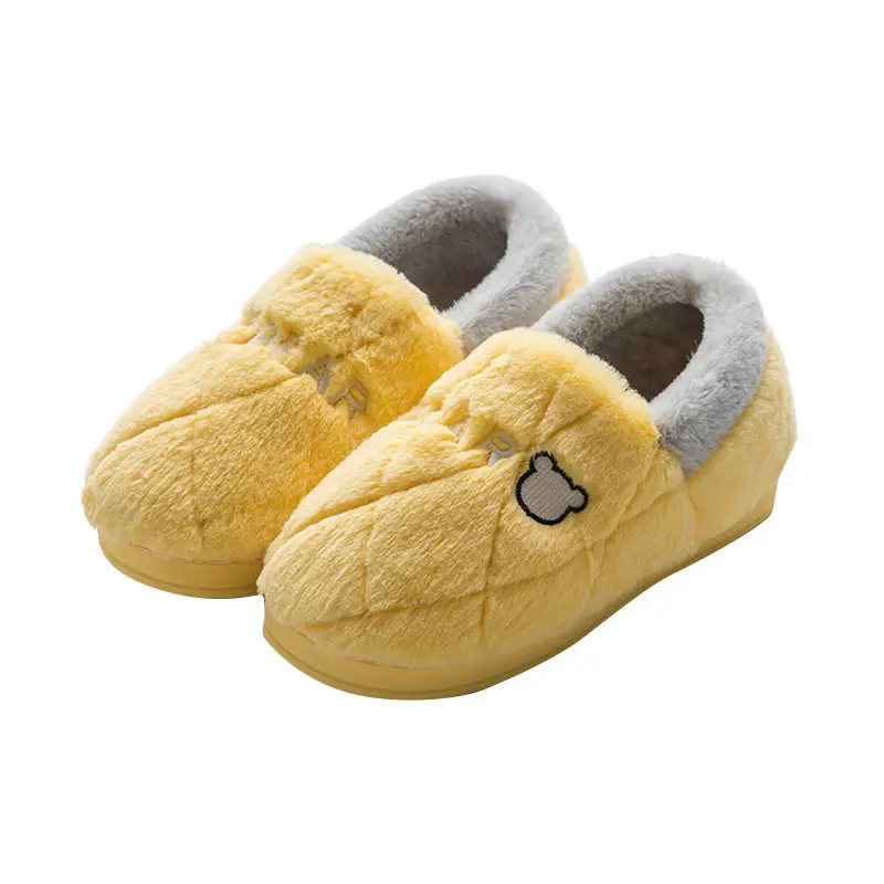 Winter bag heel indoor household thick-soled cotton slippers women's home slippers suede round head shoes Mao Mao Mao slippers wholesale - Image 10