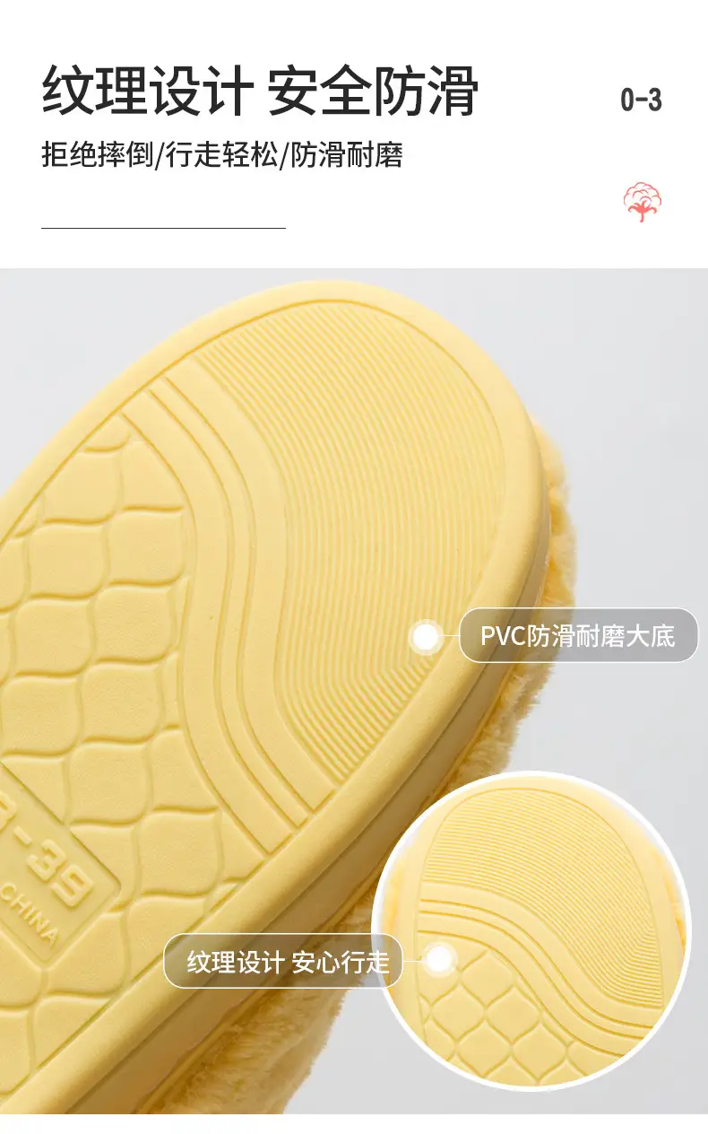 Winter bag heel indoor household thick-soled cotton slippers women's home slippers suede round head shoes Mao Mao Mao slippers wholesale — feature 6
