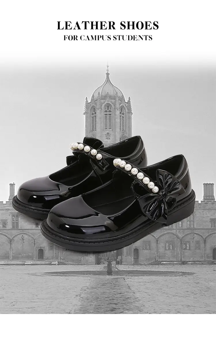 fleece-lined girls black leather shoes autumn and winter children Mary Jane Princess shoes student performance shoes school shoes performance cotton shoes — feature 11