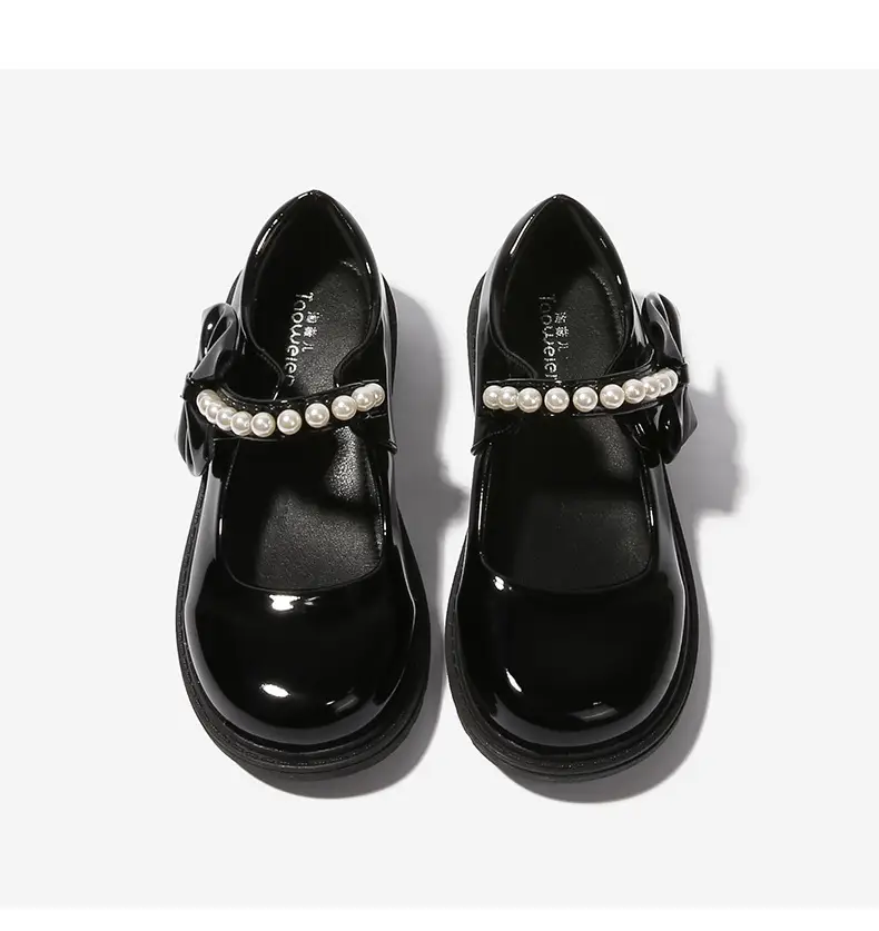 fleece-lined girls black leather shoes autumn and winter children Mary Jane Princess shoes student performance shoes school shoes performance cotton shoes — feature 16