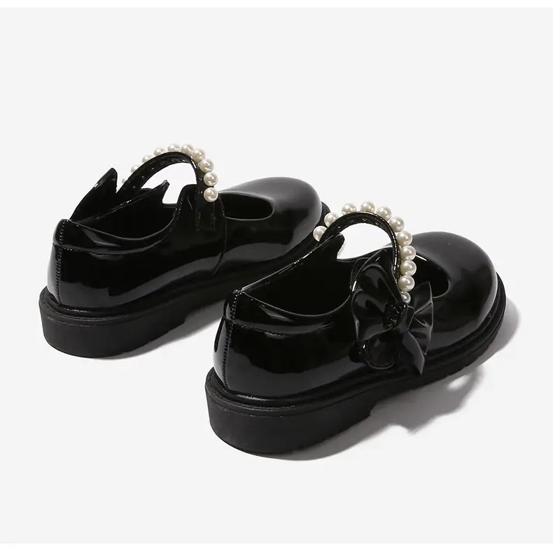 fleece-lined girls black leather shoes autumn and winter children Mary Jane Princess shoes student performance shoes school shoes performance cotton shoes — feature 17