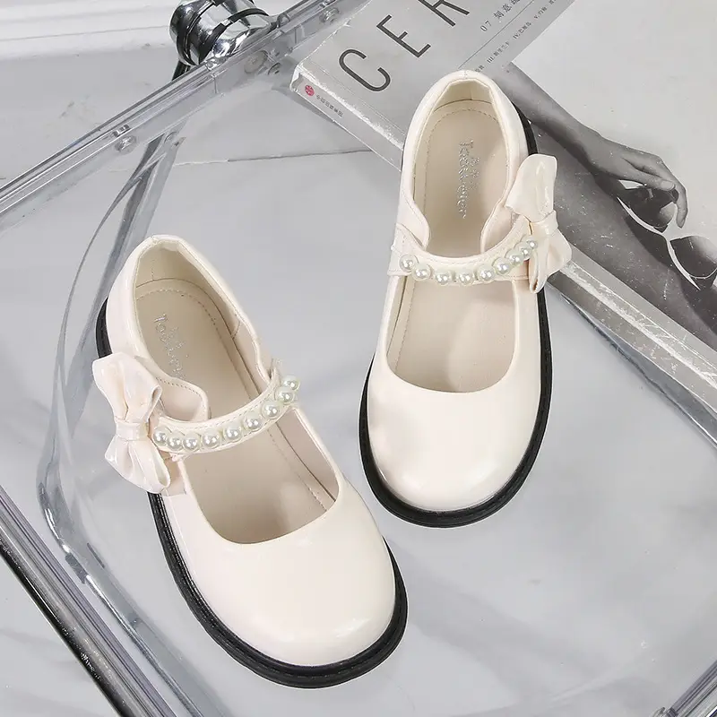 fleece-lined girls black leather shoes autumn and winter children Mary Jane Princess shoes student performance shoes school shoes performance cotton shoes — feature 26
