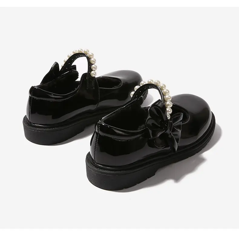 fleece-lined girls black leather shoes autumn and winter children Mary Jane Princess shoes student performance shoes school shoes performance cotton shoes — feature 30