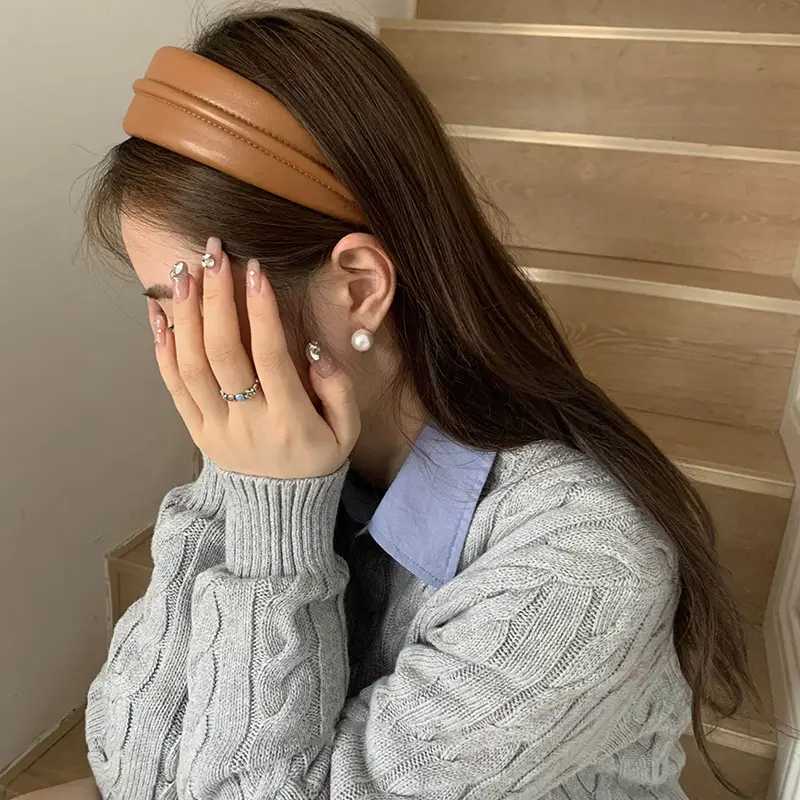 Korean Style PU Headband for Women with Hair Clip — feature 5