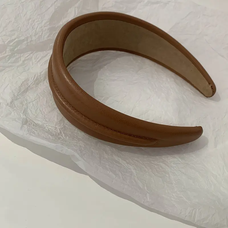 Korean Style PU Headband for Women with Hair Clip