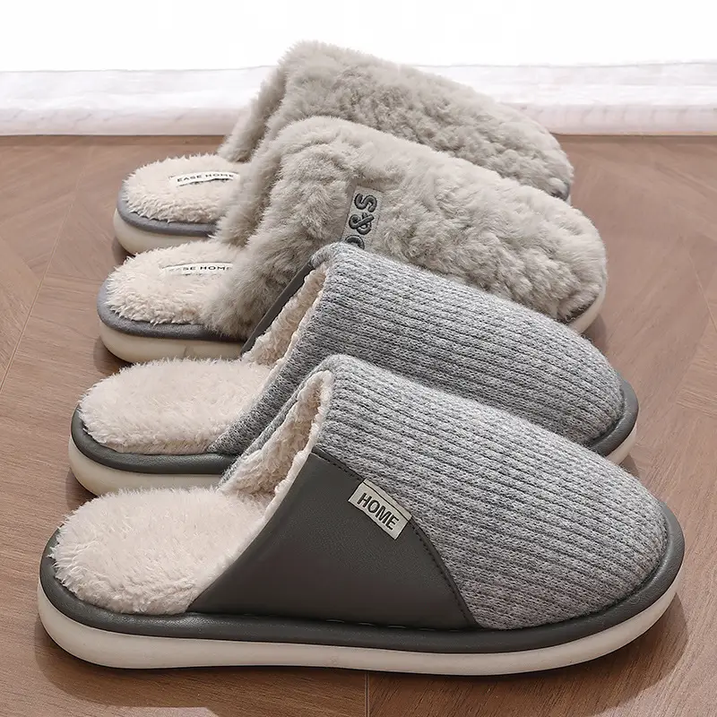 Men's Grey Wool Slippers for Winter Indoor Use - Image 4