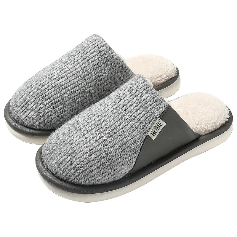 Men's Grey Wool Slippers for Winter Indoor Use - Image 6