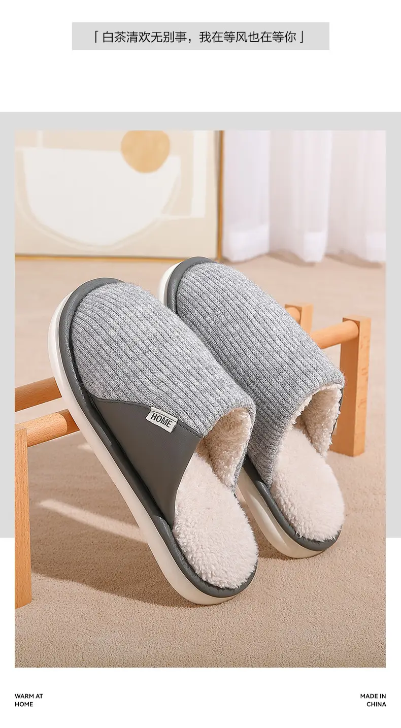 Women Pink Cotton Slippers Winter Warm Non-Slip — feature 11