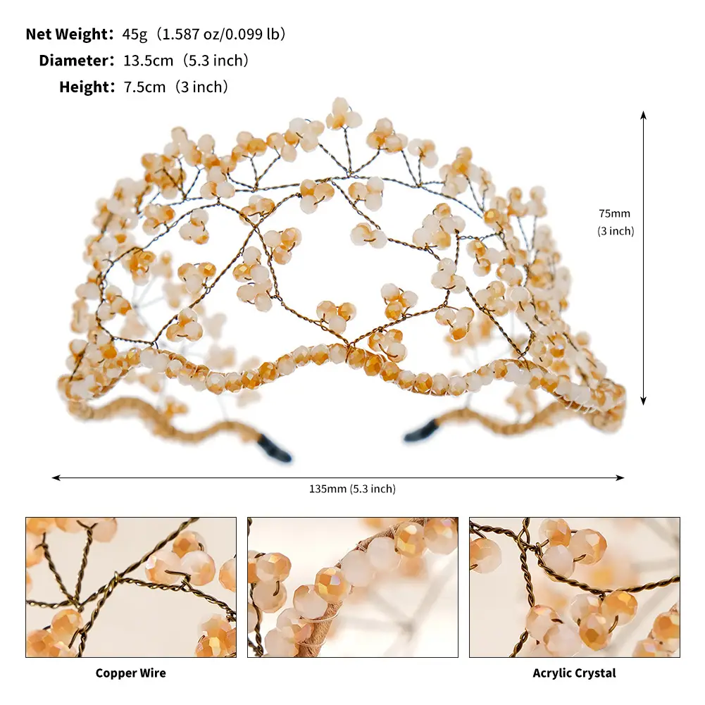 Cross-Border New Bridal Headband Crystal Mesh Hair Accessory for Women