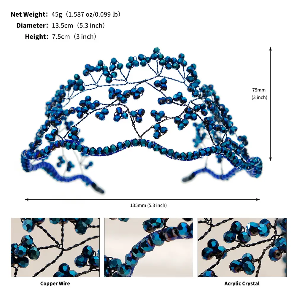 Cross-Border New Bridal Headband Crystal Mesh Hair Accessory for Women