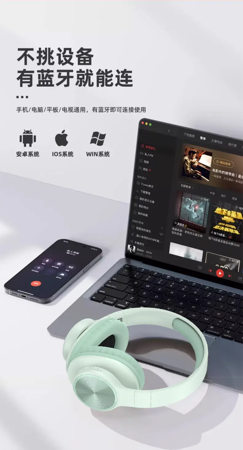 Wireless Bluetooth Headset Mint Green Sports Wear β feature 9