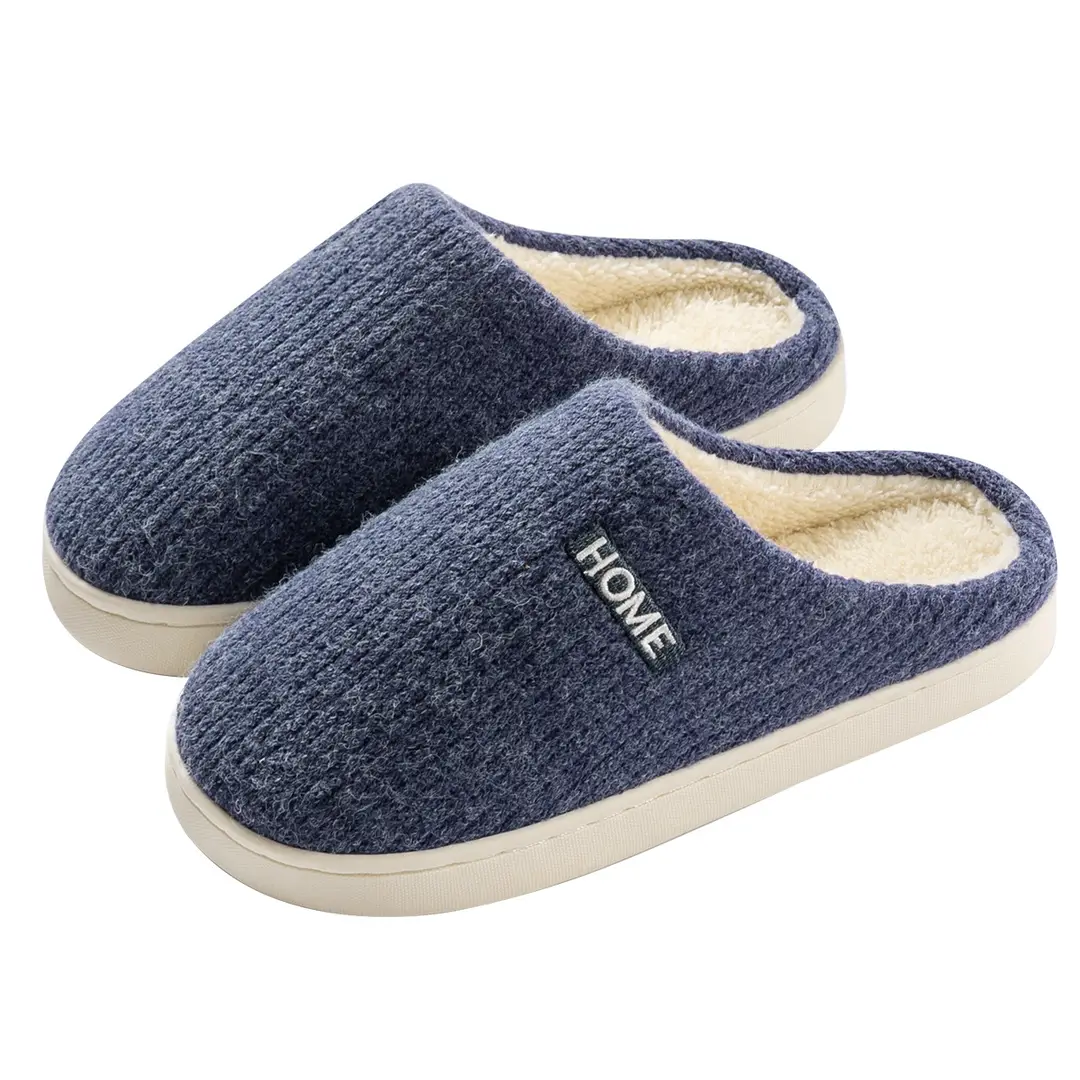 Elderly Anti-slip Slippers Home Autumn and Winter Men's Elder fleece-lined Warm Pregnant Women's Home Plush Cotton Slippers for Winter