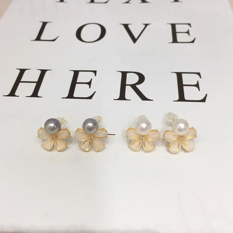 Zhuji Pearl Flower Earrings for Women 18K Gold — feature 8