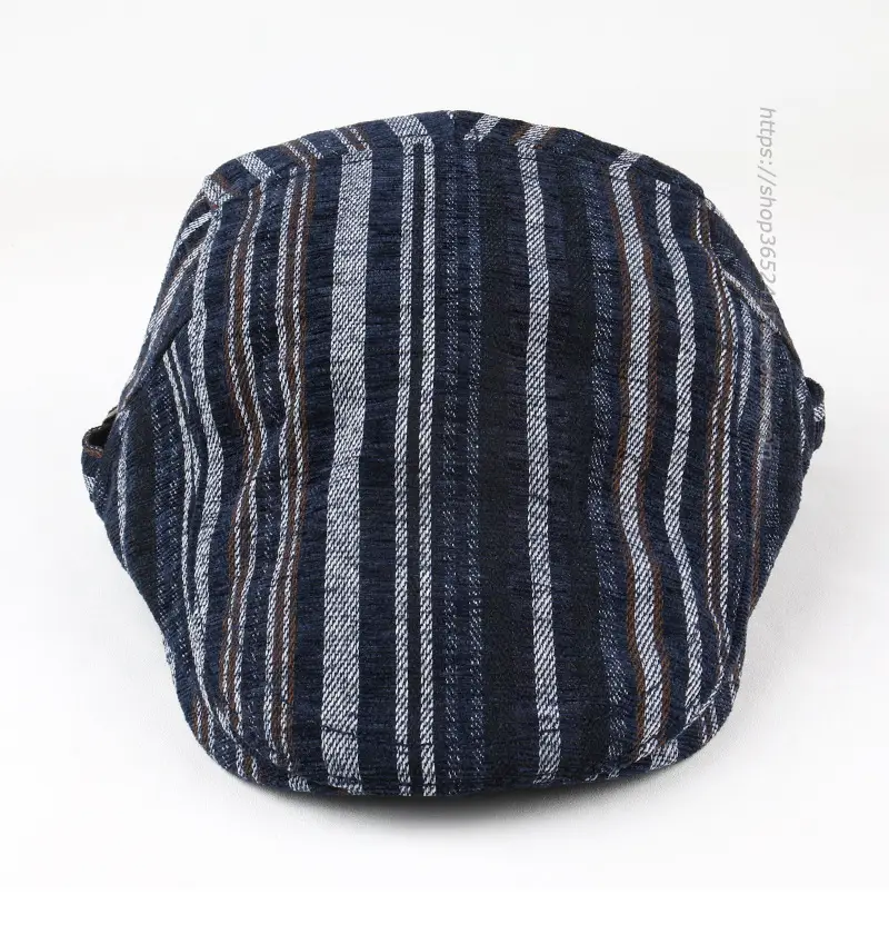 Men Women Striped Peaked Cap Brown Street Casual