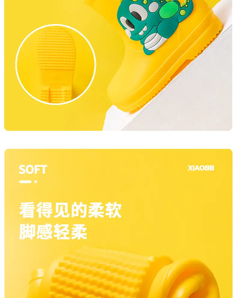 Children's cute rain boots waterproof non-slip 2-6 years old children's rain boots toddler rubber shoes baby water shoes cartoon overshoes — feature 11
