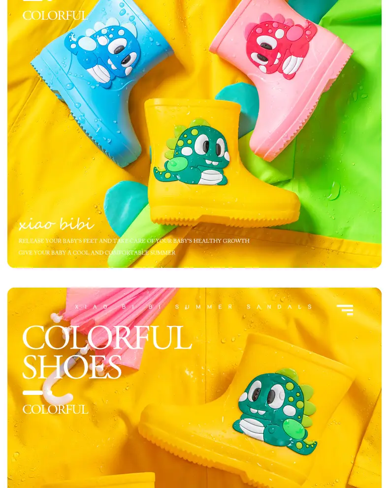 Children's cute rain boots waterproof non-slip 2-6 years old children's rain boots toddler rubber shoes baby water shoes cartoon overshoes — feature 13