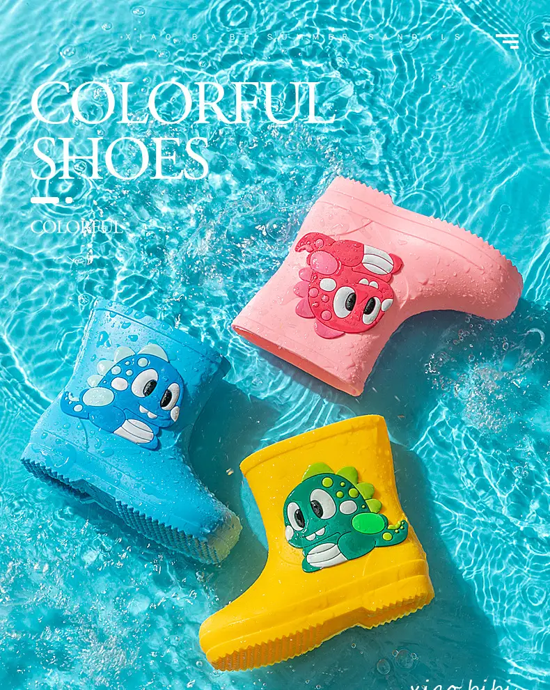 Children's cute rain boots waterproof non-slip 2-6 years old children's rain boots toddler rubber shoes baby water shoes cartoon overshoes — feature 4
