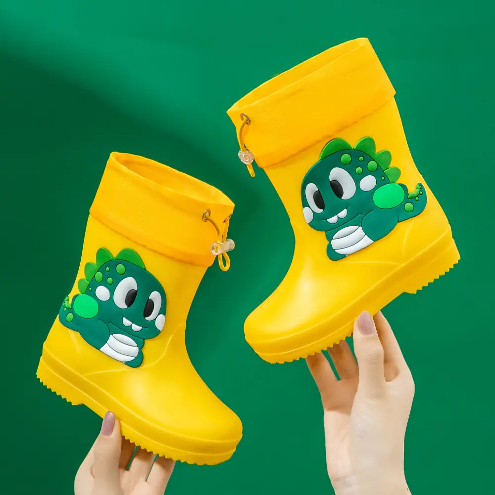 Children's cute rain boots waterproof non-slip 2-6 years old children's rain boots toddler rubber shoes baby water shoes cartoon overshoes
