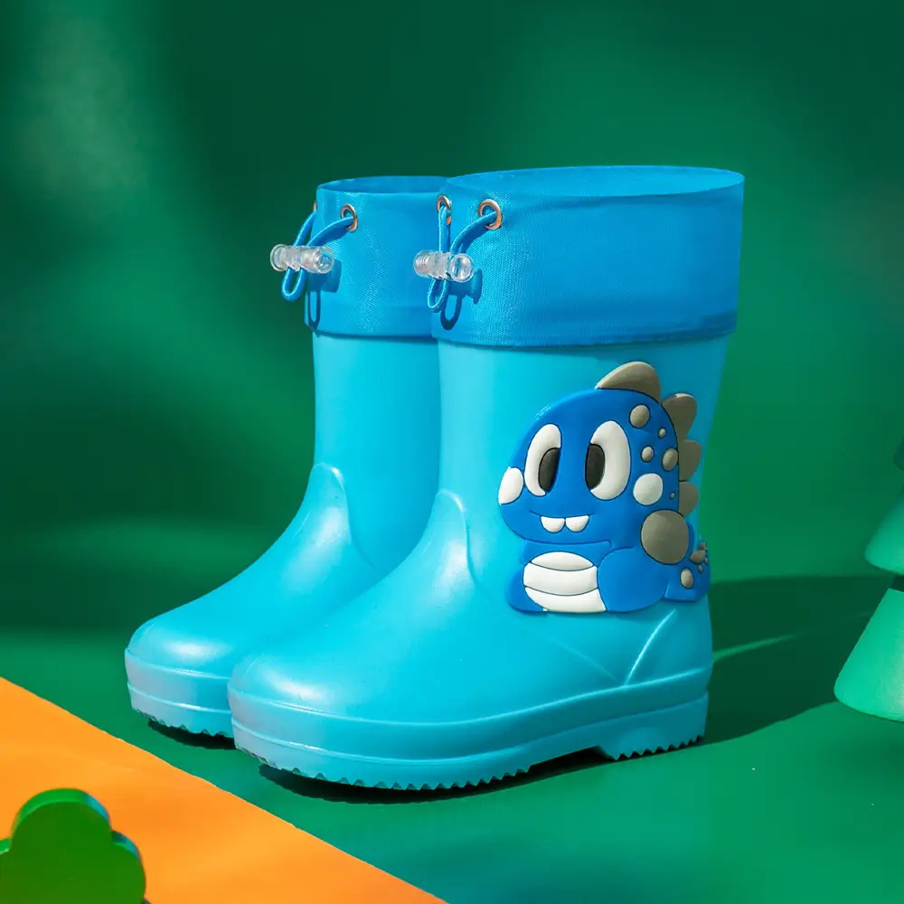 Children's cute rain boots waterproof non-slip 2-6 years old children's rain boots toddler rubber shoes baby water shoes cartoon overshoes