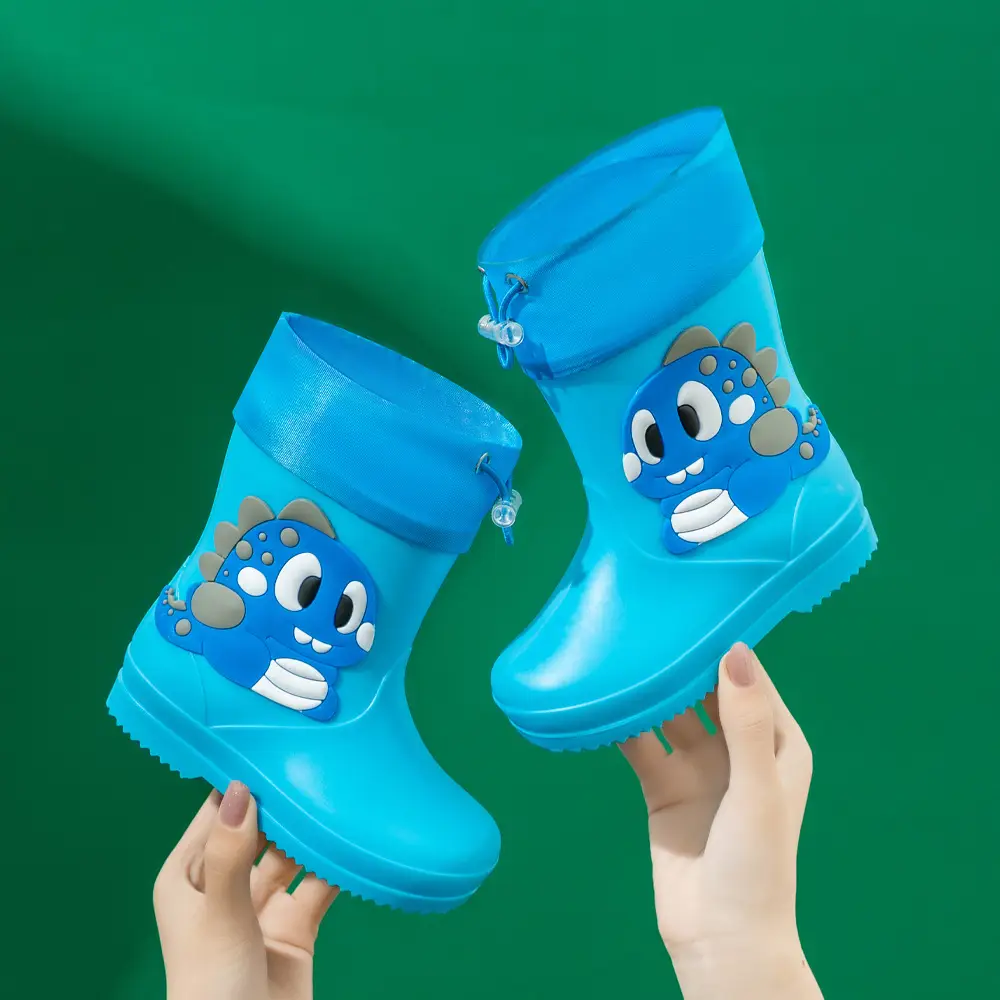Children's cute rain boots waterproof non-slip 2-6 years old children's rain boots toddler rubber shoes baby water shoes cartoon overshoes