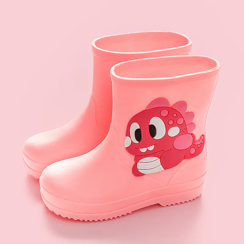 Children's cute rain boots waterproof non-slip 2-6 years old children's rain boots toddler rubber shoes baby water shoes cartoon overshoes