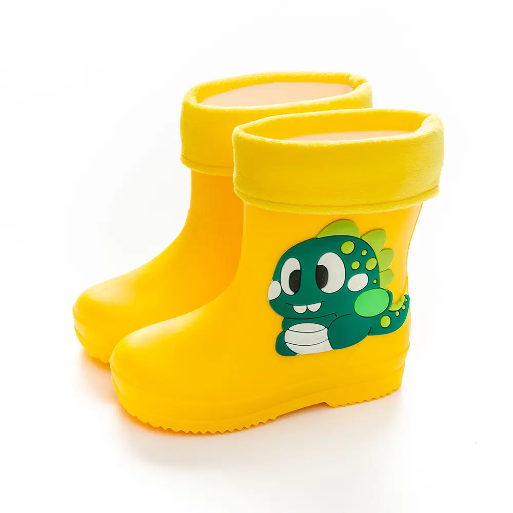 Children's cute rain boots waterproof non-slip 2-6 years old children's rain boots toddler rubber shoes baby water shoes cartoon overshoes