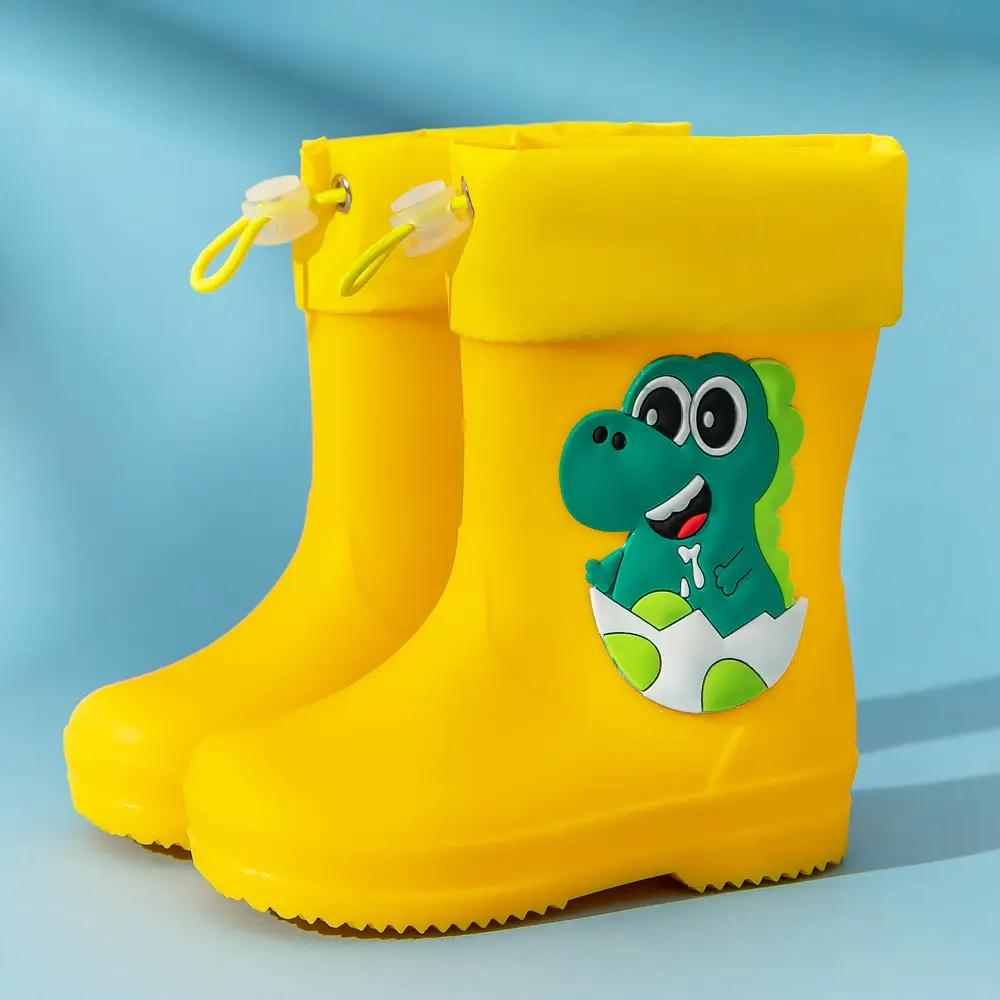 Children's cute rain boots waterproof non-slip 2-6 years old children's rain boots toddler rubber shoes baby water shoes cartoon overshoes