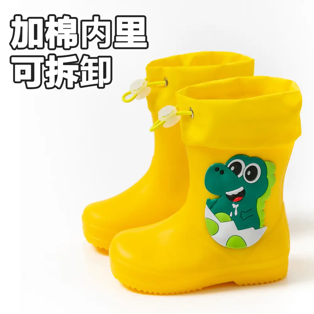 Children's cute rain boots waterproof non-slip 2-6 years old children's rain boots toddler rubber shoes baby water shoes cartoon overshoes