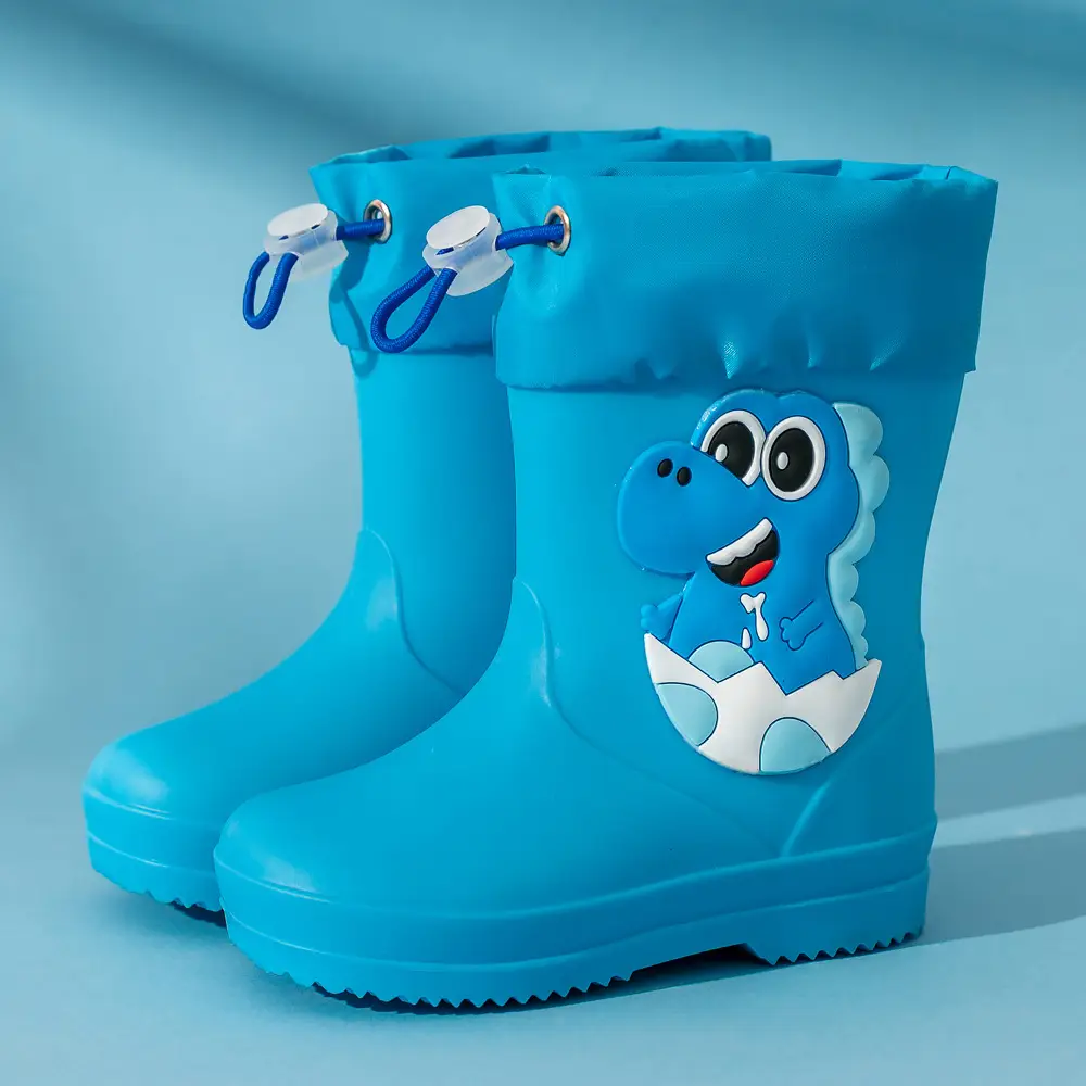 Children's cute rain boots waterproof non-slip 2-6 years old children's rain boots toddler rubber shoes baby water shoes cartoon overshoes