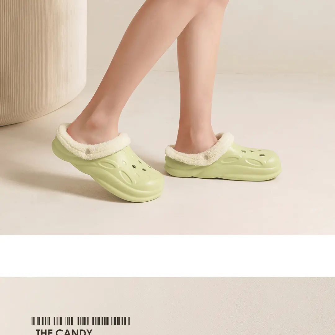 Couple's Clogs with Fleece Lining, Men's 2026 New Model, Winter Indoor Non-Slip Warm Thick-Soled Cotton Slippers, Women's Outdoor Wear — feature 18