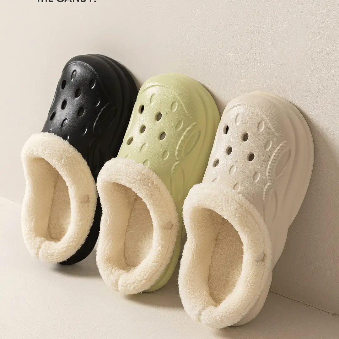 Couple's Clogs with Fleece Lining, Men's 2026 New Model, Winter Indoor Non-Slip Warm Thick-Soled Cotton Slippers, Women's Outdoor Wear — feature 19